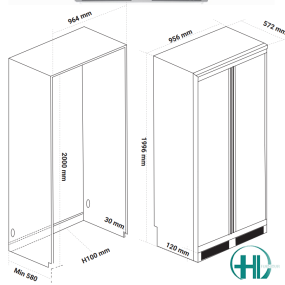 Tủ Lạnh Âm Toàn Phần KAFF KF-BI555W LUXURY