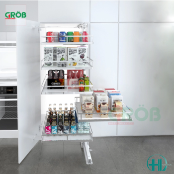 Tủ đồ khô xoay nan dẹt GROB inox 304 GM304 550